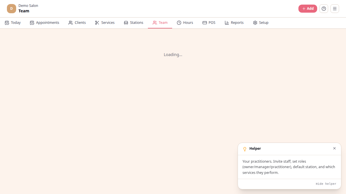 Team page