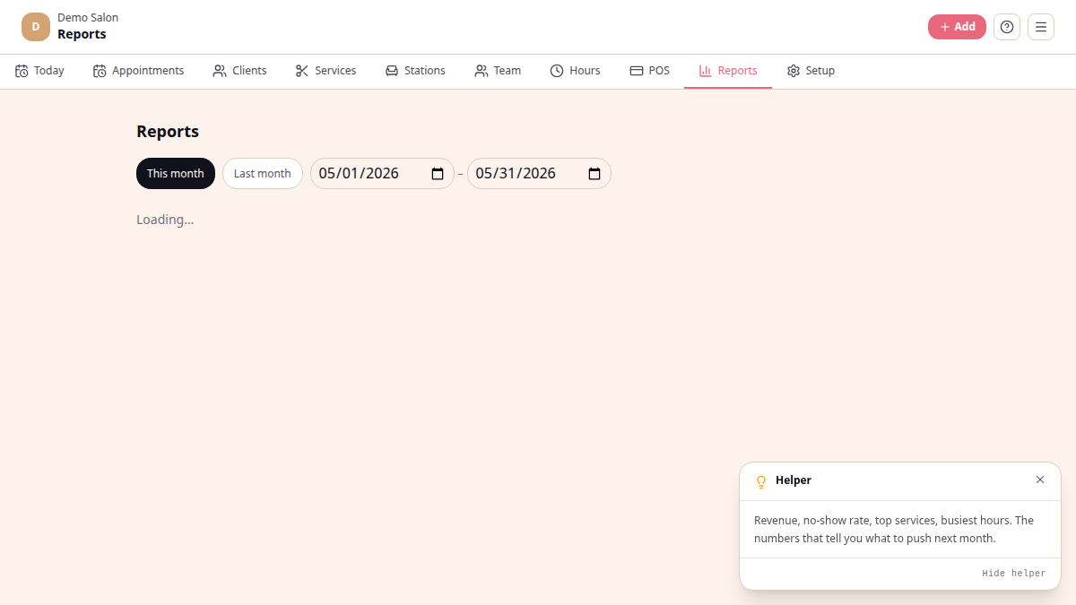 Reports page