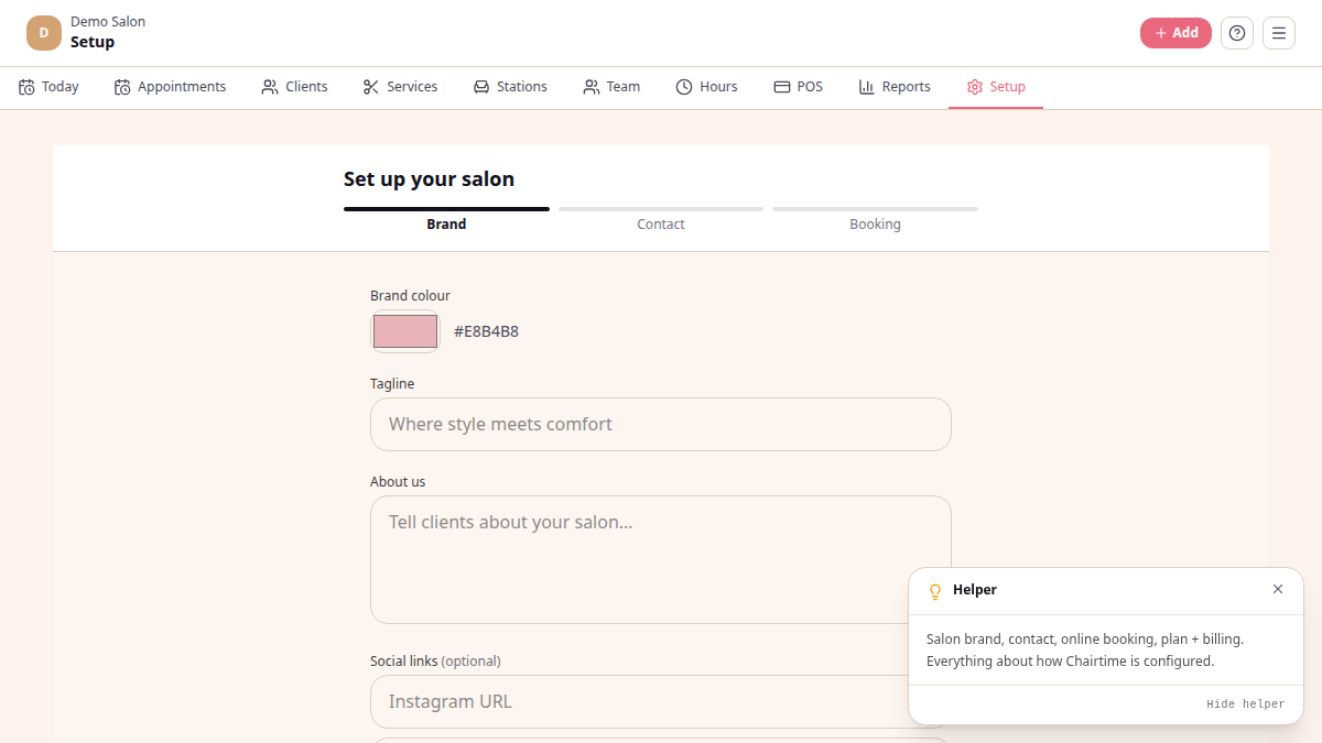 Setup wizard